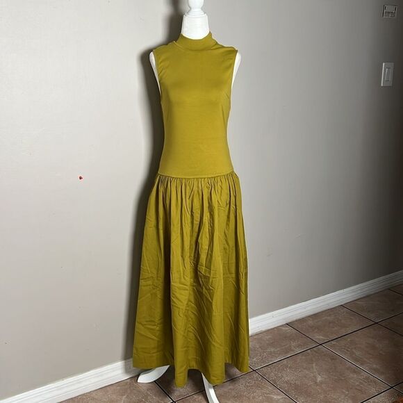 NWOT Free People Free-Est Midi Dress Avocado Oil - Picture 2 of 9